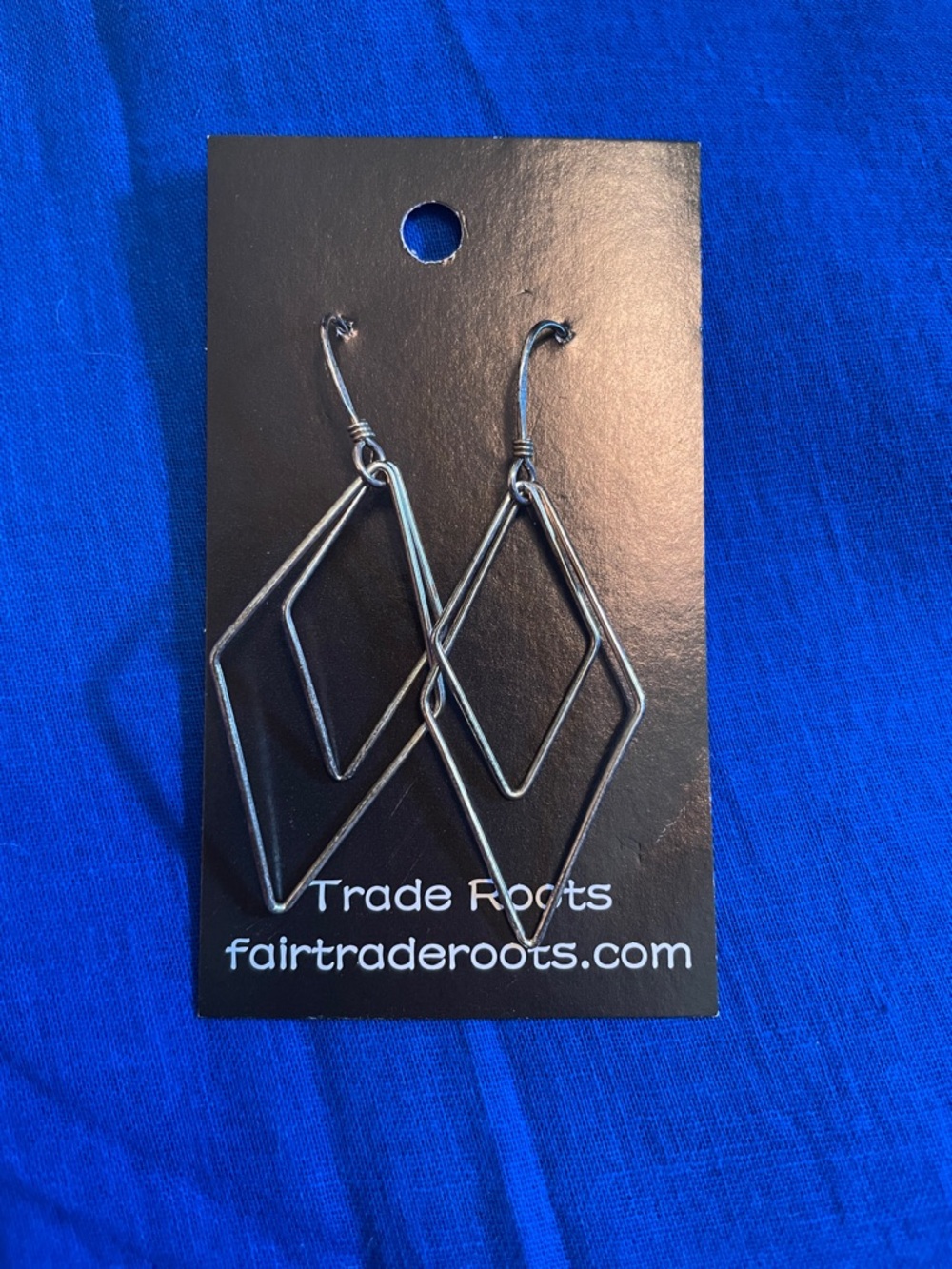 Fair Trade Roots Silver Rhombus dangle earrings